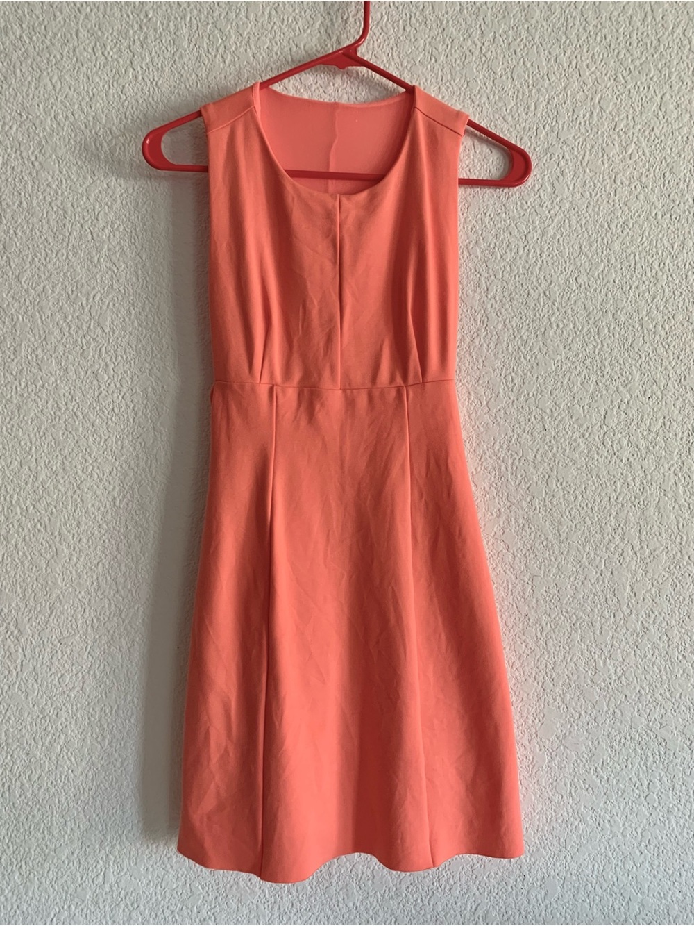 Womens XS Coral Sleeveless A-Line Dress